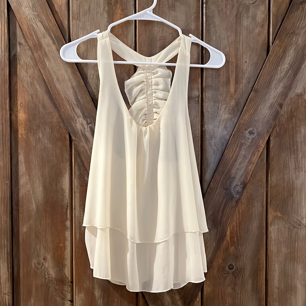 Cream dressy tank top